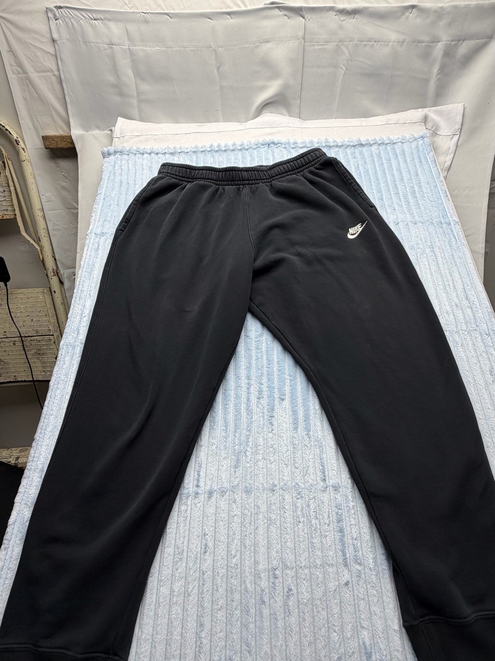 Nike Black Joggers with White Swoosh